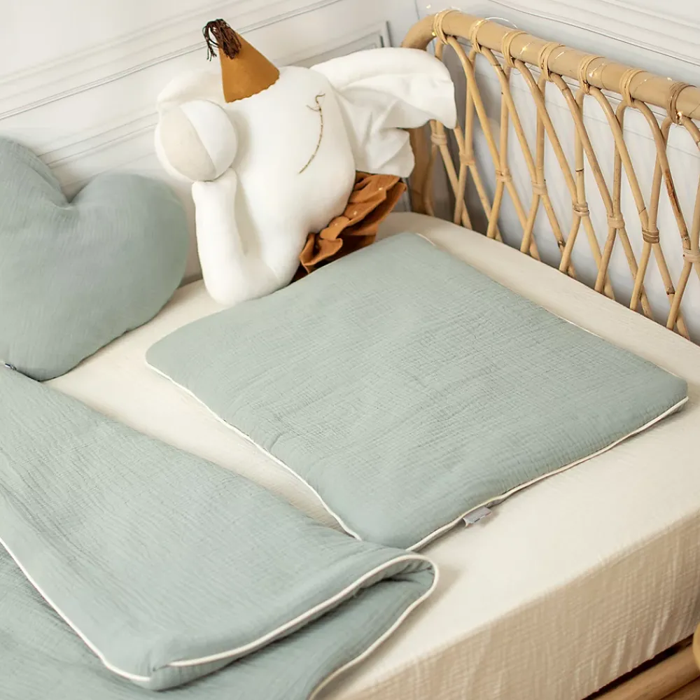 Sevira Kids Oreiller plat en gaze de coton Jeanne* Oreiller Moelleux