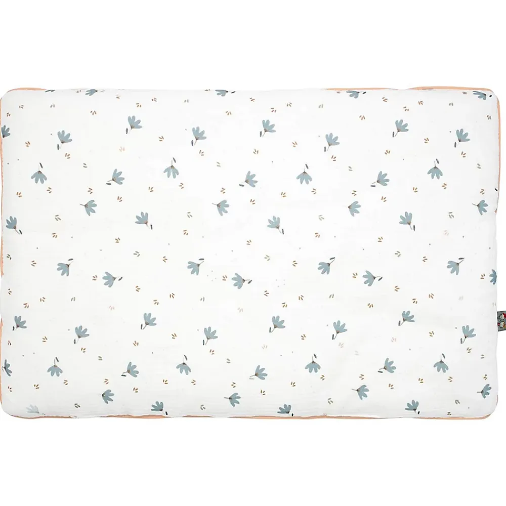 Sevira Kids Oreiller plat réversible en gaze de coton Bleuet* Oreiller Moelleux