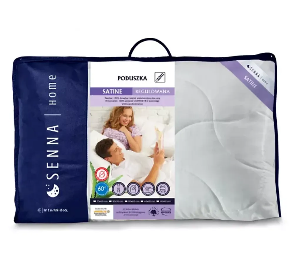 Senna Home Oreiller réglable 50x60 SATINE* Oreiller Moelleux