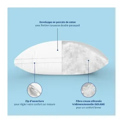 Bleu Calin Oreiller Souple 65x65cm SENSATION DUVET Gonflant* Oreiller Moelleux