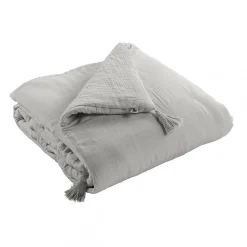 Altobuy OUREA - Chemin de Lit 90x200cm Capitonné Gaze de Coton Nuage* Boutis, Couvre-Lit, Édredon