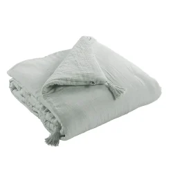 OUREA - Chemin de Lit 90x200cm Capitonné Gaze de Coton Eucalyptus>Altobuy Best