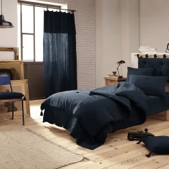 Altobuy OUREA - Couvre-pied 150x150cm Capitonné Gaze de Coton Minuit* Boutis, Couvre-Lit, Édredon