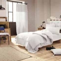 Altobuy OUREA - Couvre-pied 150x150cm Capitonné Gaze de Coton Chantilly* Boutis, Couvre-Lit, Édredon