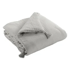 OUREA - Couvre-pied 150x150cm Capitonné Gaze de Coton Nuage>Altobuy Sale