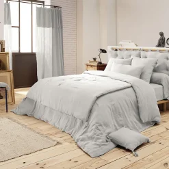 OUREA - Couvre-pied 150x150cm Capitonné Gaze de Coton Nuage><noscript><img data-lazyloaded=