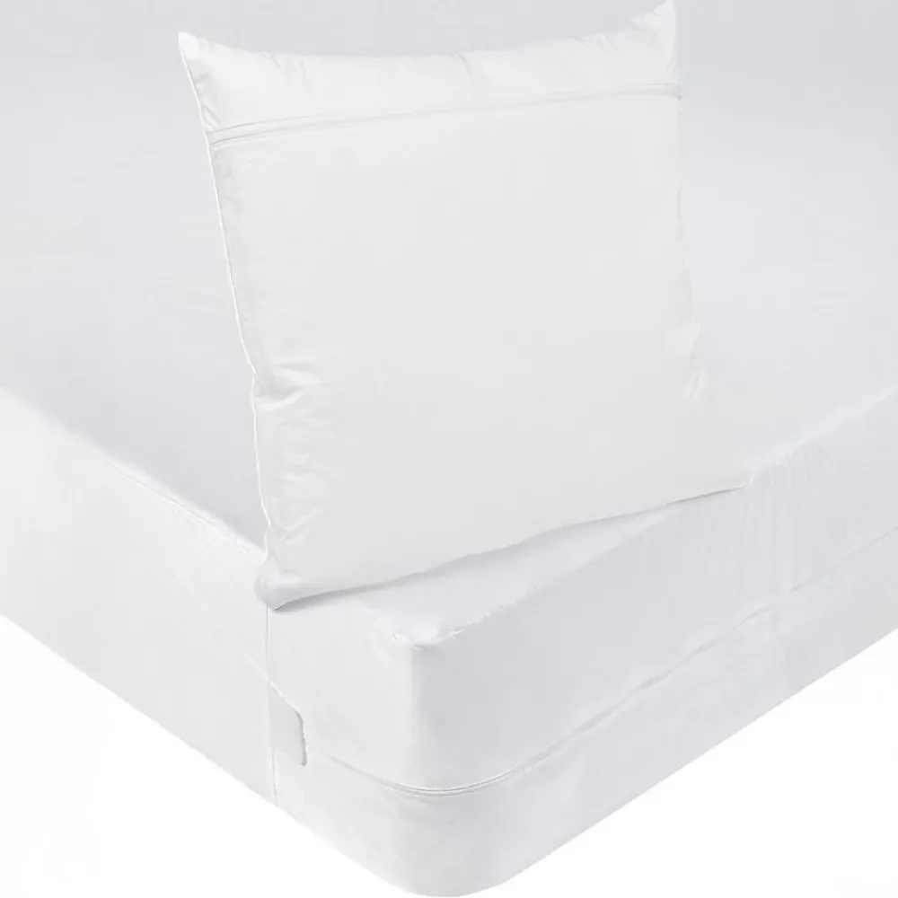 Bleu Calin Pack ANTI-PUNAISES DE LIT Protège-matelas 90x190cm + 1 Protège oreiller 63x63cm imperméables* Protège Matelas