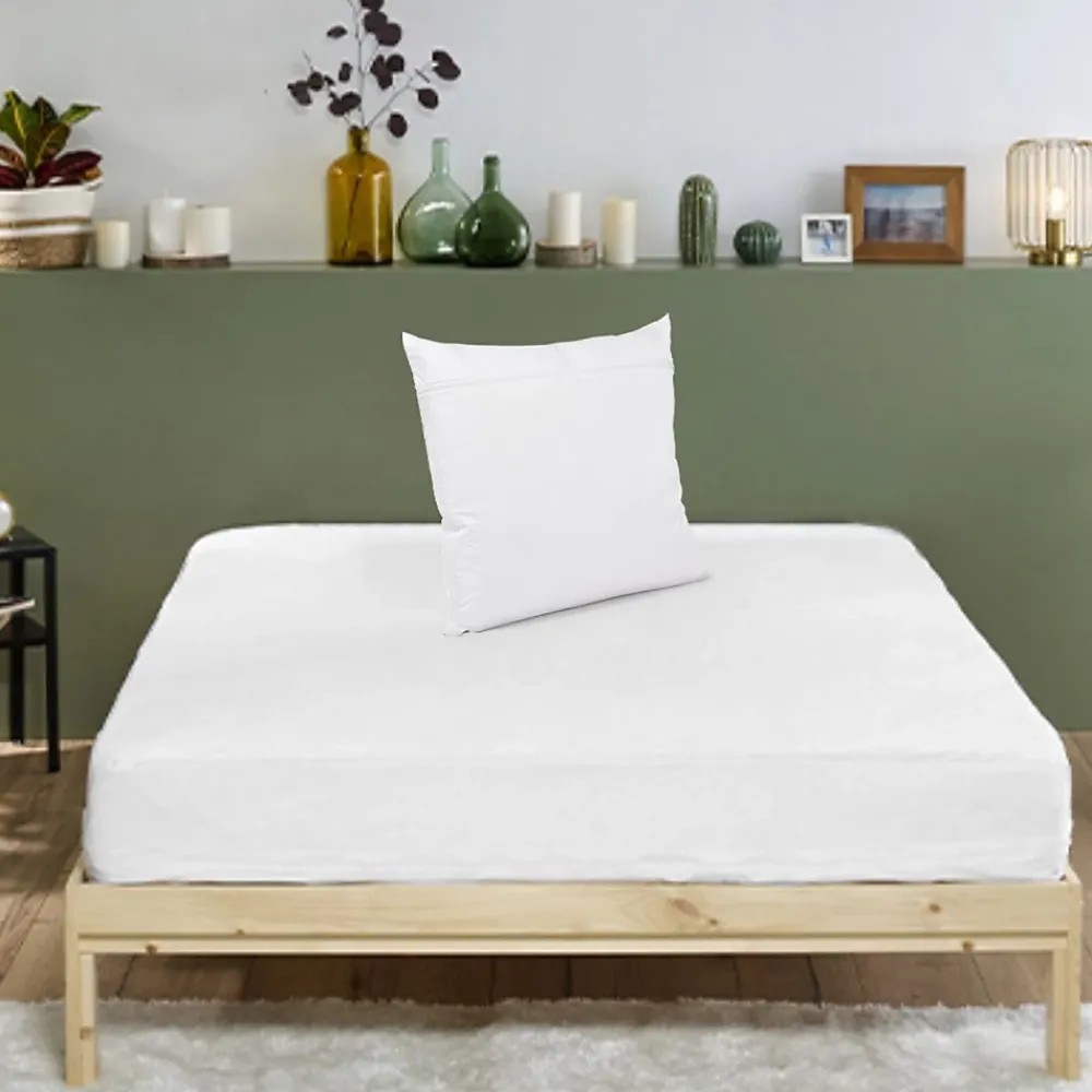Bleu Calin Pack ANTI-PUNAISES DE LIT Protège-matelas 90x190cm + 1 Protège oreiller 63x63cm imperméables* Protège Matelas