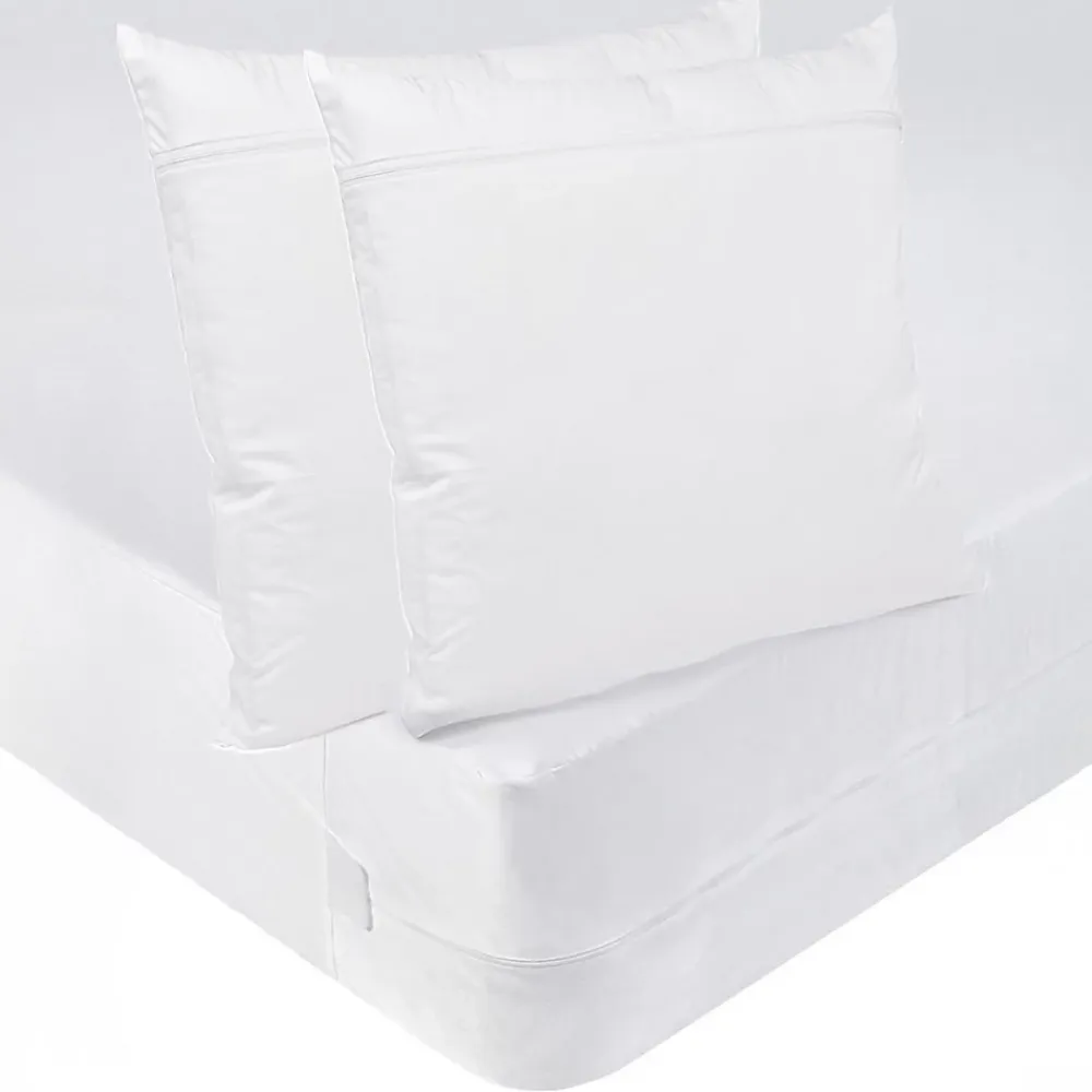 Bleu Calin Pack ANTI-PUNAISES DE LIT Protège-matelas 160x200cm + 2 Protège oreillers 63x63cm imperméables* Protège Matelas