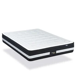 Pack Chambord 90x200 cm Matelas Ressorts + Sommier Bois + Accessoires><noscript><img width=
