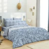 Pack complet housse de couette réversible pour lit 140 x 190 cm Liberty bleu>Univers Décor