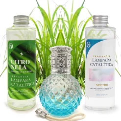Pack économique Lampe Catalytique Blue Diamonds + Parfum Citronnelle (200 ml) + Nettoyant Neutre (200 ml) + Mèche de Rechange>Mamamanuela Discount