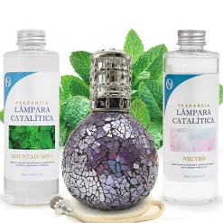 Pack économique Lampe Catalytique Mosaïque de minuit + Parfum Mountain Mint (500 ml) + Nettoyant Neutre (200 ml) + Mèche Rechange>Mamamanuela Clearance