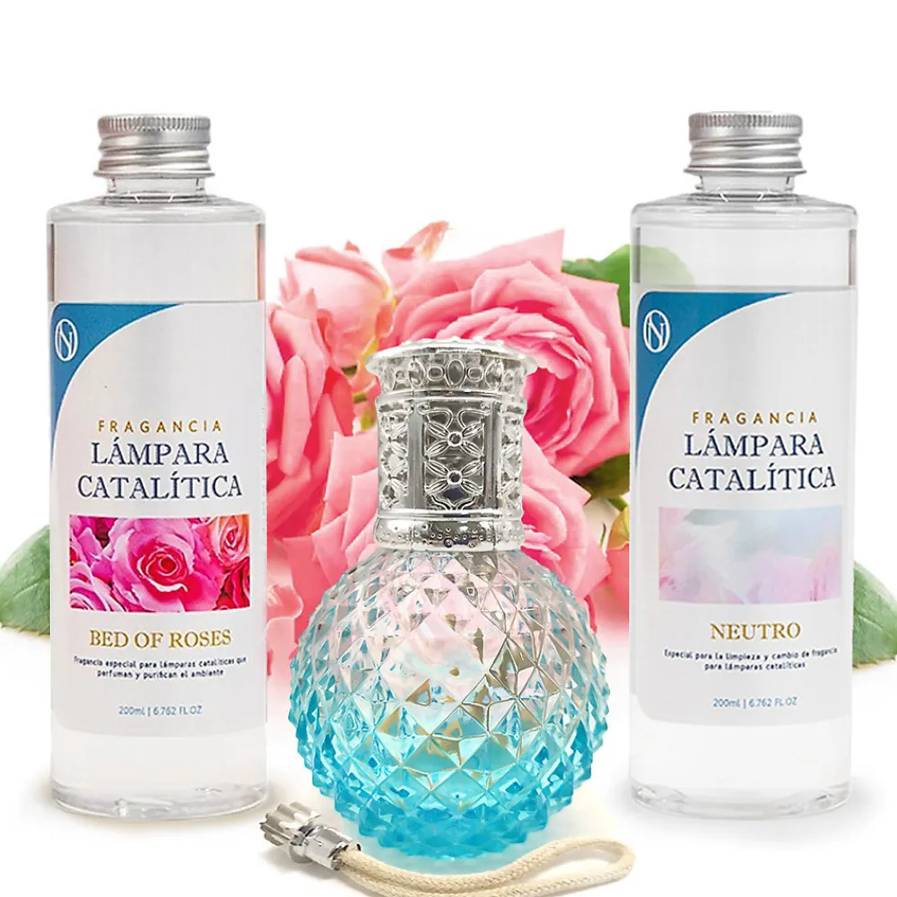 Pack économique Lampe Catalytique Blue Diamonds + Parfum Bed of Roses (200 ml) + Nettoyant Neutre (200 ml) + Mèche de Rechange>Mamamanuela Clearance