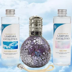 Pack économique Lampe Catalytique Mosaïque de minuit + Parfum Cotton Clean (500 ml) + Nettoyant Neutre (200 ml) + Mèche Rechange>Mamamanuela Sale