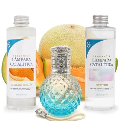 Pack économique Lampe Catalytique Blue Diamonds + Parfum Waikiki Melon (200 ml) + Nettoyant Neutre (200 ml) + Mèche de Rechange>Mamamanuela Online
