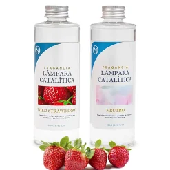 Mamamanuela Pack économique Lampe Catalytique Blue Diamonds + Parfum Wild Strawberry (500 ml) + Nettoyant Neutre (200 ml) + Mèche de Rechange* Désodorisant Et Parfum D'Ambiance