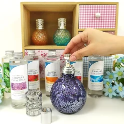 Mamamanuela Pack économique Lampe Catalytique Mosaïque Bicolore + Parfum Lollipop (500 ml) + Nettoyant Neutre (200 ml) + Mèche de Rechange* Désodorisant Et Parfum D'Ambiance