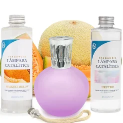 Mamamanuela Pack économique Lampe Catalytique Fuchsia Mat + Parfum Waikiki Melon (500 ml) + Nettoyant Neutre (200 ml) + Mèche de Rechange* Désodorisant Et Parfum D'Ambiance