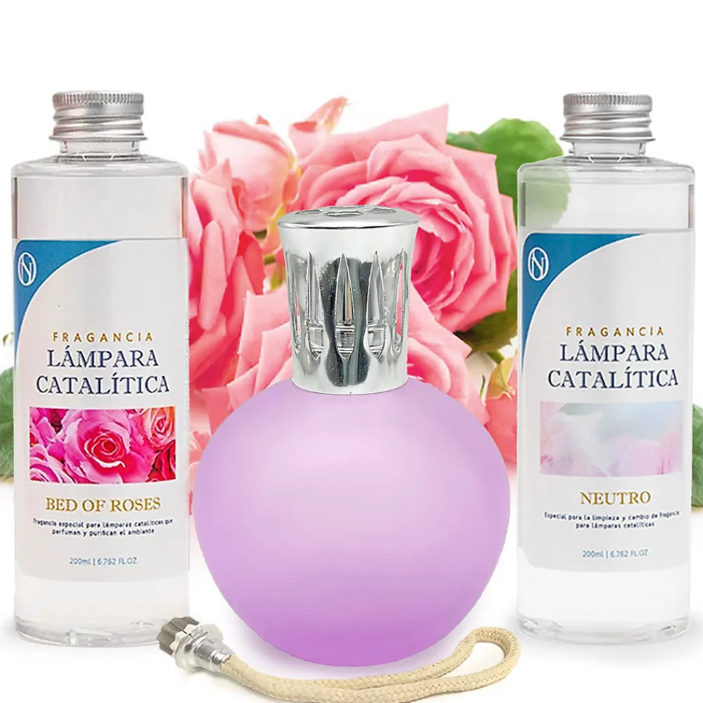 Mamamanuela Pack économique Lampe Catalytique Fuchsia Mat + Parfum Bed of Roses (500 ml) + Nettoyant Neutre (200 ml) + Mèche de Rechange* Désodorisant Et Parfum D'Ambiance