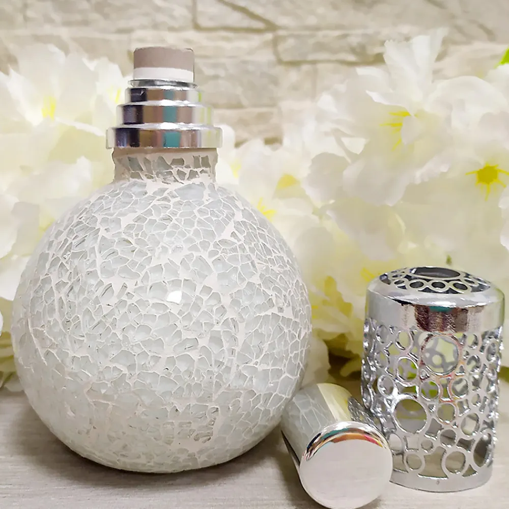 Pack économique Lampe Catalytique Mosaïque Blanc + Parfum Bed of Roses (200 ml) + Nettoyant Neutre (200 ml) + Mèche de Rechange>Mamamanuela Clearance