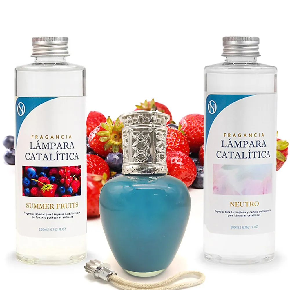 Pack économique Lampe Catalytique Aqua Marina + Parfum Summer Fruits (500 ml) + Nettoyant Neutre (200 ml) + Mèche de Rechange>Mamamanuela Discount