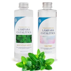 Mamamanuela Pack économique Lampe Catalytique Mosaïque Noir + Parfum Mountain Mint (500 ml) + Nettoyant Neutre (200 ml) + Mèche de Rechange* Désodorisant Et Parfum D'Ambiance