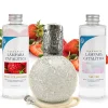 Pack économique Lampe Catalytique Mosaïque Blanc + Parfum Wild Strawberry (200 ml) + Nettoyant Neutre (200 ml) + Mèche Rechange>Mamamanuela Best