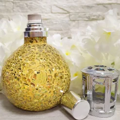 Pack économique Lampe Catalytique Mosaïque Doré + Parfum Wild Strawberry (200 ml) + Nettoyant Neutre (200 ml) + Mèche de Rechange>Mamamanuela Clearance