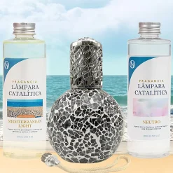 Pack économique Lampe Catalytique Mosaïque Noir + Parfum Mediterranean Light (200 ml) + Nettoyant Neutre (200 ml) + Mèche Rechange>Mamamanuela Outlet
