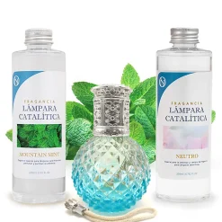 Pack économique Lampe Catalytique Blue Diamonds + Parfum Mountain Mint (500 ml) + Nettoyant Neutre (200 ml) + Mèche de Rechange>Mamamanuela Outlet