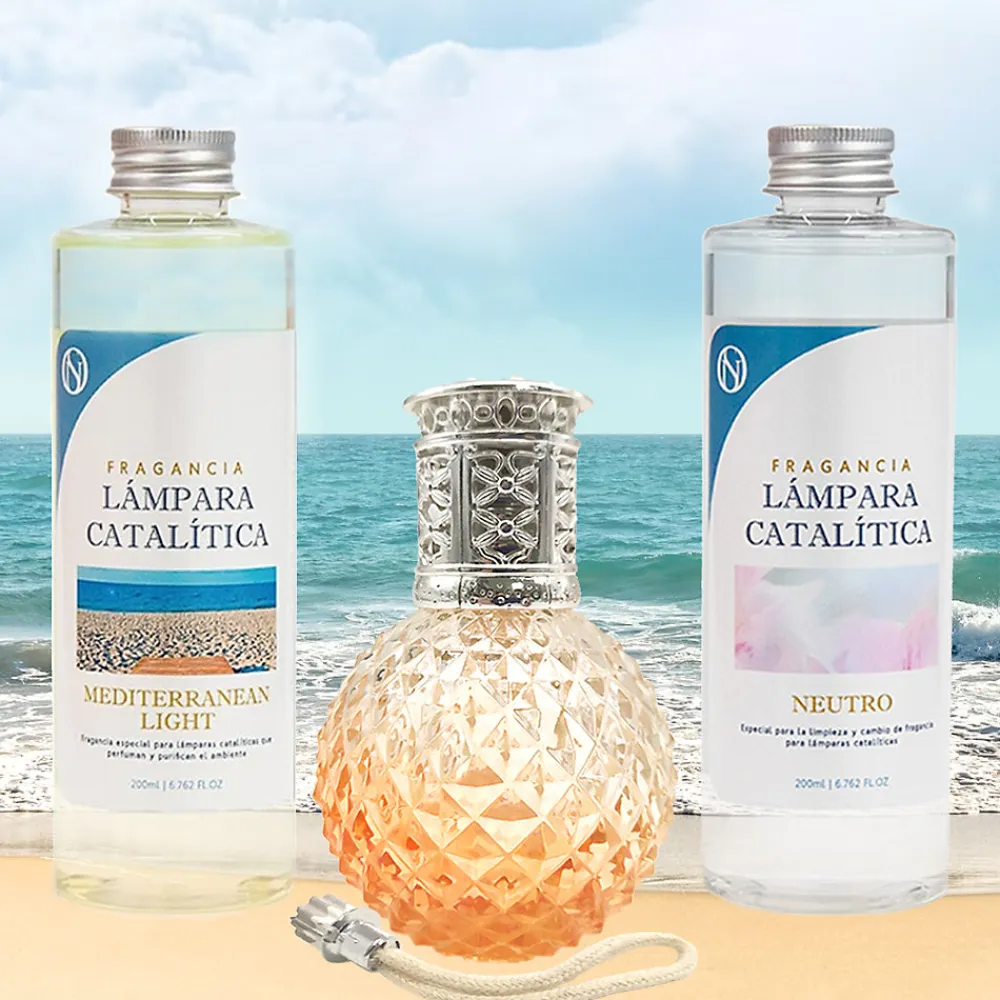 Pack économique Lampe Catalytique Orange Diamonds + Mediterranean Light (200 ml) + Nettoyant Neutre (200 ml) + Mèche de Rechange>Mamamanuela Outlet