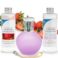 Pack économique Lampe Catalytique Fuchsia Mat + Parfum Wild Strawberry (200 ml) + Nettoyant Neutre (200 ml) + Mèche de Rechange>Mamamanuela New