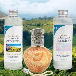 Pack économique Lampe Catalytique Orange Waves + Parfum Provence Breeze (500 ml) + Nettoyant Neutre (200 ml) + Mèche de Rechange>Mamamanuela Best