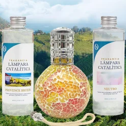 Pack économique Lampe Catalytique Mosaïque Bicolore + Parfum Provence Breeze (500 ml) + Nettoyant Neutre (200 ml) + Mèche Rechange>Mamamanuela Sale