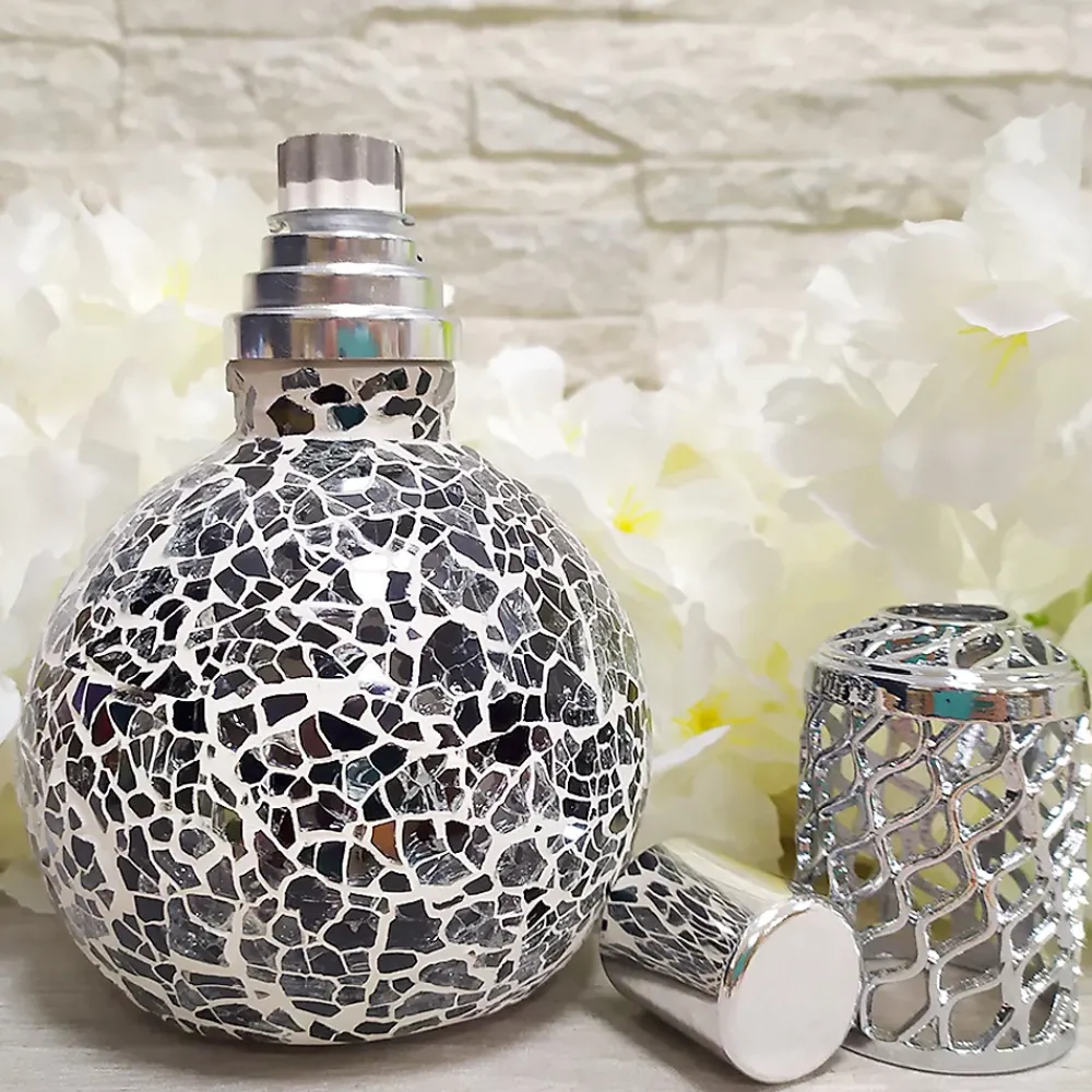 Mamamanuela Pack économique Lampe Catalytique Mosaïque Noir + Parfum Peach Velvet (500 ml) + Nettoyant Neutre (200 ml) + Mèche de Rechange* Désodorisant Et Parfum D'Ambiance