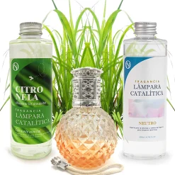 Pack économique Lampe Catalytique Orange Diamonds + Parfum Citronnelle (200 ml) + Nettoyant Neutre (200 ml) + Mèche de Rechange>Mamamanuela Online
