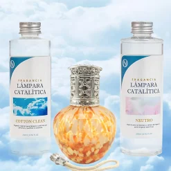 Pack économique Lampe Catalytique Drops Orange + Parfum Cotton Clean (500 ml) + Nettoyant Neutre (200 ml) + Mèche de Rechange>Mamamanuela Clearance