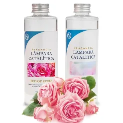 Pack économique Lampe Catalytique Fuchsia Mat + Parfum Bed of Roses (200 ml) + Nettoyant Neutre (200 ml) + Mèche de Rechange><noscript><img width=