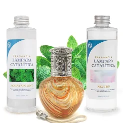 Pack économique Lampe Catalytique Orange Waves + Parfum Mountain Mint (500 ml) + Nettoyant Neutre (200 ml) + Mèche de Rechange>Mamamanuela Clearance