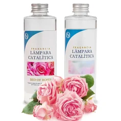 Mamamanuela Pack économique Lampe Catalytique Mosaïque Fuchsia + Parfum Bed of Roses (200 ml) + Nettoyant Neutre (200 ml) + Mèche de Rechange* Désodorisant Et Parfum D'Ambiance