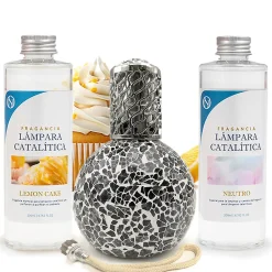 Pack économique Lampe Catalytique Mosaïque Noir + Parfum Lemon Cake (500 ml) + Nettoyant Neutre (200 ml) + Mèche de Rechange>Mamamanuela Clearance