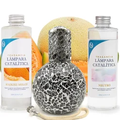 Pack économique Lampe Catalytique Mosaïque Noir + Parfum Waikiki Melon (500 ml) + Nettoyant Neutre (200 ml) + Mèche de Rechange>Mamamanuela Clearance