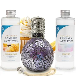 Pack économique Lampe Catalytique Mosaïque de minuit + Parfum Lemon Cake (200 ml) + Nettoyant Neutre (200 ml) + Mèche de Rechange>Mamamanuela Sale