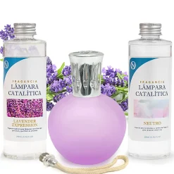 Mamamanuela Pack économique Lampe Catalytique Fuchsia Mat + Parfum Lavender Expression (200ml) + Nettoyant Neutre (200ml) + Mèche de Rechange* Désodorisant Et Parfum D'Ambiance