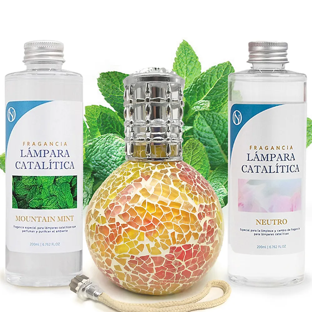 Pack économique Lampe Catalytique Mosaïque Bicolore + Parfum Mountain Mint (500 ml) + Nettoyant Neutre (200 ml) + Mèche Rechange>Mamamanuela Clearance