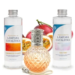 Pack économique Lampe Catalytique Orange Diamonds + Parfum Caribbean Passion (500ml) + Nettoyant Neutre (200ml) + Mèche Rechange>Mamamanuela