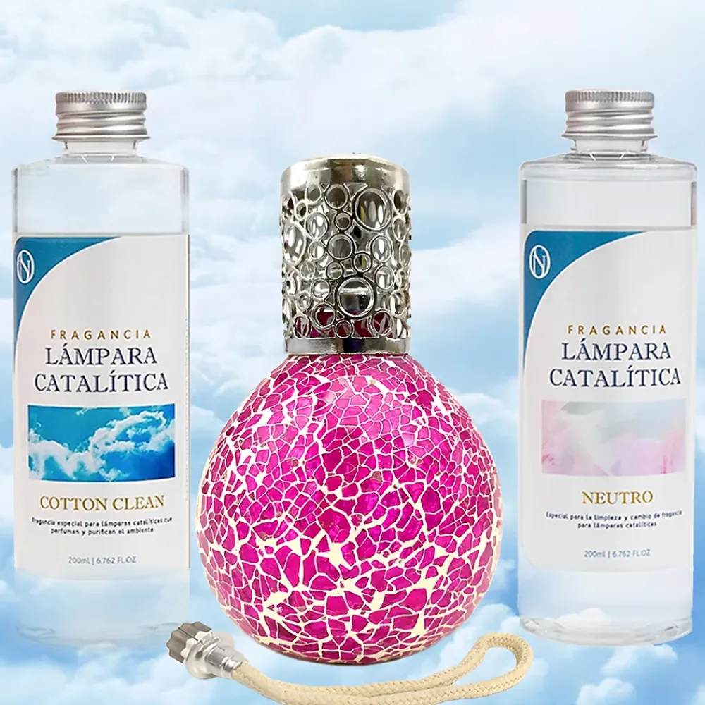 Mamamanuela Pack économique Mosaïque Fuchsia + Parfum Cotton Clean (500 ml) + Nettoyant neutre (200 ml) + Mèche de rechange* Désodorisant Et Parfum D'Ambiance