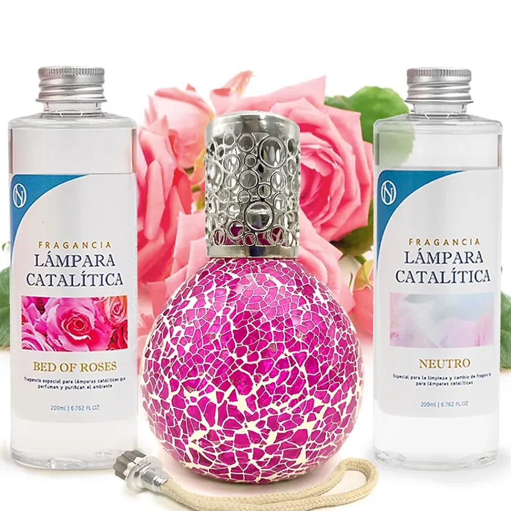 Mamamanuela Pack économique Mosaïque Fuchsia + Parfum Bed of Roses (500 ml) + Nettoyant neutre (200 ml) + Mèche de rechange* Désodorisant Et Parfum D'Ambiance