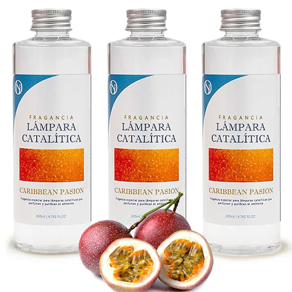 Pack économique 3x Parfum lampe catalytique 500 ml : Arôme Caribbean Passion - Profitez plus longtemps de votre parfum préféré>Mamamanuela Hot